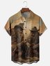 Moisture-wicking Bigfoot Playing Guitar Fun Art Chest Pocket Hawaiian Shirt