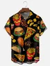 Moisture Wicking French Fries Burgers Potato Chips Fried Chicken Pizza Tacos Chest Pocket Hawaiian Shirt