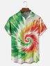 Moisture-wicking Hippie Tie Dye Pattern Chest Pocket Casual Shirt