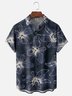Moisture-wicking Vintage Classic Lotus Art White Lotus Chest Pocket Hawaiian Shirt