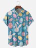 Moisture-wicking Easter Bunny Eggs Chest Pocket Casual Shirt