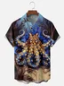 Moisture Wicking Gradient Octopus Chest Pocket Hawaiian Shirt