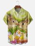 Moisture-wicking Easter Bunny Egg Chest Pocket Casual Shirt