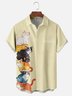 Moisture-wicking Pet Day Funny Cat Art Drawing Chest Pocket Bowling Shirt