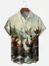Moisture Wicking Outdoor Camp Camping Bear Elk Chest Pocket Hawaiian Shirt