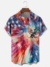 Moisture-wicking Happy Independence Day American Flag Bald Eagle Art Abstract Chest Pocket Casual Shirt