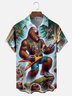 Moisture Wicking Music Party Bigfoot Chest Pocket Hawaiian Shirt