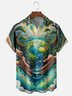 Moisture-wicking Arbor Day Environmental Protection Art Earth Blue Chest Pocket Casual Shirt