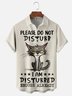 Moisture-wicking Disturbed Cat Chest Pocket Hawaiian Shirt
