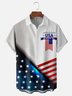 Moisture-wicking Memorial Day God Bless America Chest Pocket Casual Shirt