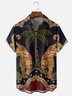 Moisture-wicking Classic Retro Art Leopard Print Avant-garde Chest Pocket Hawaiian Shirt