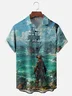 Moisture-wicking Pirate Chest Pocket Hawaiian Shirt