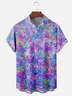 Tall Size Moisture-wicking Art Floral Chest Pocket Hawaiian Shirt