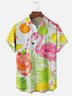 Moisture-wicking Flamingo Cocktail Chest Pocket Hawaiian Shirt