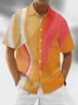 Moisture Wicking Geometric Gradient Chest Pocket Hawaiian Shirt