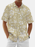 Moisture Wicking Plants Flowers Chest Pocket Hawaiian Shirt