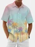 Moisture Wicking Gradient Coconut Tree Chest Pocket Hawaiian Shirt