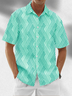 Moisture Wicking Geometric Lines Chest Pocket Hawaiian Shirt