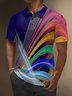 Moisture Wicking Artistic Abstract Rainbow Colors Golf Polo