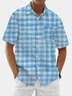Moisture Wicking Geometric Check Chest Pocket Hawaiian Shirt