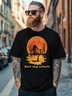 Men's Classic Bigfoot Alien Water Monster Silhouette Multicolor Fitted T-shirts
