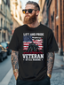 Men's Memorial Day American Flag Vintage Print Multicolor Fitted T-shirts