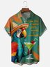 Moisture Wicking Cocktail Parrot Chest Pocket Hawaiian Shirt