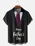 Moisture-wicking Father‘s Day Tie Chest Pocket Casual Shirt