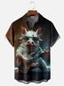 Moisture-wicking Music Festival Party Pig Bassist Chest Pocket Casual Shirt