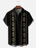Moisture Wicking Geometric Lines Chest Pocket Bowling Shirt