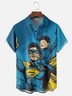 Moisture-wicking Father‘s Day Super Dad Son Chest Pocket Casual Shirt