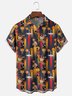 Moisture-wicking Star Spaceship Universe Chest Pocket Casual Shirt