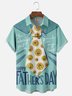 Moisture-wicking Happy Father's Day Fun Art Blue Chest Pocket Casual Shirt