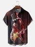 Moisture-wicking Music Festival Party Pig Electric Guitarist Fun Chest Pocket Casual Shirt