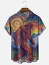 Moisture-wicking Starry Night Bigfoot Chest Pocket Casual Shirt