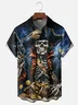 Moisture-wicking Pirate Skeleton Chest Pocket Hawaiian Shirt