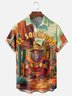 Moisture-wicking Cinco de Mayo Bigfoot Cactus Chest Pocket Casual Shirt