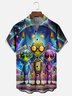 Moisture Wicking Space Alien Spaceship Chest Pocket Hawaiian Shirt