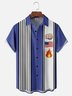 Moisture-wicking Funny "Fist American Flag Fire" Avant-garde Expression Chest Pocket Bowling Shirt