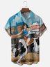 Moisture Wicking Cow Babes Denim Chest Pocket Hawaiian Shirt