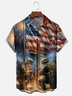 Moisture Wicking Memorial Day Chest Pocket Hawaiian Shirts