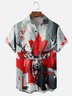 Moisture-wicking Canada Day Reindeer Chest Pocket Casual Shirt