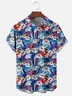 Moisture Wicking USA Floral Chest Pocket Hawaiian Shirt