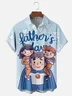 Moisture-wicking Father‘s Day Dad Son Daughter Chest Pocket Casual Shirt