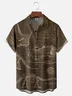 Moisture-wicking Dinosaur Fossil Shells Chest Pocket Casual Shirt