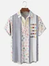 Moisture-wicking Fun "Fist Flag Fire" Avant-garde Expression Chest Pocket Bowling Shirt