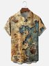 Moisture-wicking Map Sailing Boat Chest Pocket Hawaiian Shirt