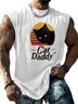 Mens Crewneck Tank Tops Cat Father Beach Sleeveless Shirt