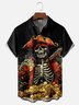 Moisture-wicking Pirate Skeleton Chest Pocket Casual Shirt