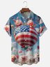 Moisture-wicking American Balloon Cartoon Animal Chest Pocket Casual Shirt
